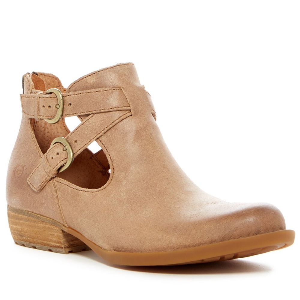 Born Kamilla leather booties natural sand distress